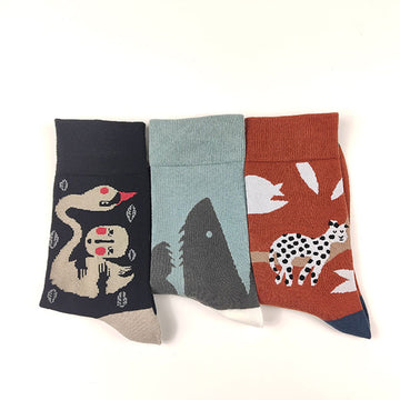 Pack di calzini particolari Orange Duke con fantasie di animali